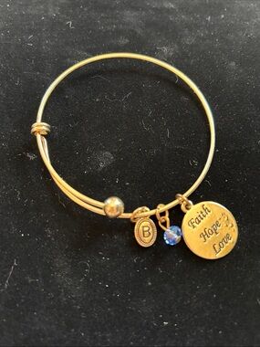 Brighton Gold Bracelet with Blue and Gold Charms